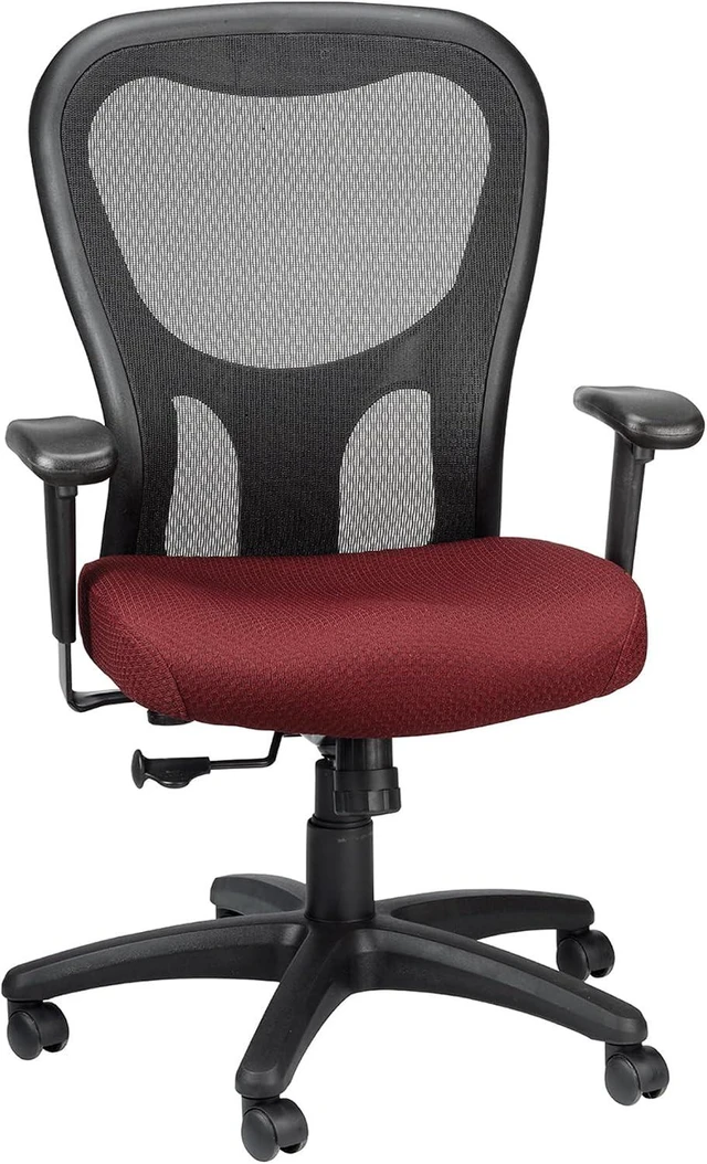 Main image of TP9000C Mesh Swivel Task Chair with Tempur Material & Cooling Gel Layer Adjustable Armrests & Lumbar Support, Burgundy