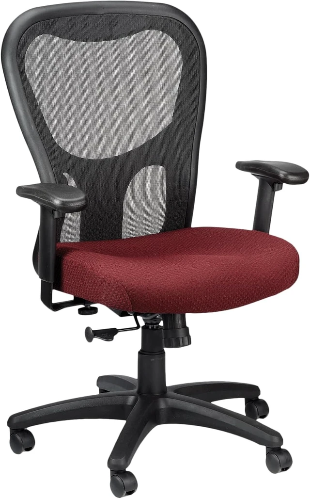 Alt view image 4 of 7 - TP9000C Mesh Swivel Task Chair with Tempur Material & Cooling Gel Layer Adjustable Armrests & Lumbar Support, Burgundy