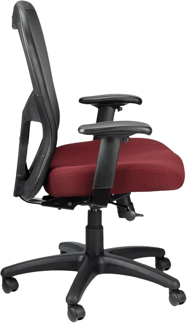 Alt view image 5 of 7 - TP9000C Mesh Swivel Task Chair with Tempur Material & Cooling Gel Layer Adjustable Armrests & Lumbar Support, Burgundy