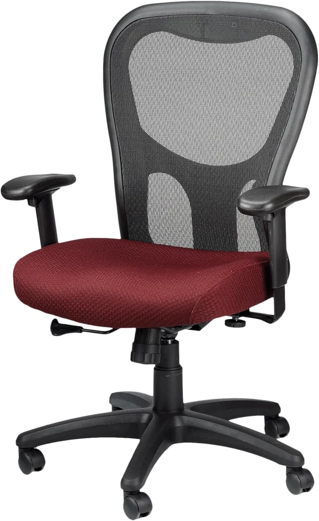 Alt view image 7 of 7 - TP9000C Mesh Swivel Task Chair with Tempur Material & Cooling Gel Layer Adjustable Armrests & Lumbar Support, Burgundy