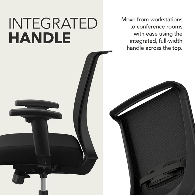 Alt view image 5 of 6 - Convergence Ergonomic Office Chair Black Desk Computer Chair