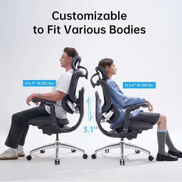 Alt view image 4 of 7 - Doro C300 Pro V2 Ergonomic Office Chair with Full-Body Adaptive Support