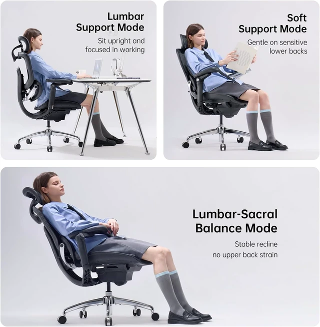 Alt view image 5 of 7 - Doro C300 Pro V2 Ergonomic Office Chair with Full-Body Adaptive Support