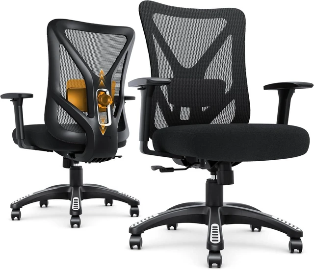 Main image of BIFMA X5.1 Certified Ergonomic Mesh Office Chair Adjustable Lumbar Support, 3D Arm, Tilt Back & Wide Seat for Company & Home (Onyx Black)