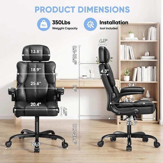 Alt view image 6 of 7 - Executive Managerial Chair with Adjustable Headrest
