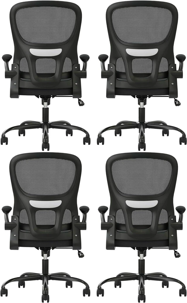 Main image of Ergonomic Office Chair with Flip Armrest & Lumbar Support, 4 Pack
