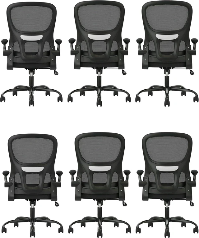 Main image of Ergonomic Office Chair with Flip Armrest & Lumbar Support, 6 Pack