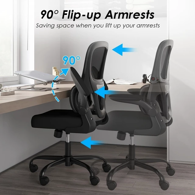 Alt view image 7 of 7 - Ergonomic Office Chair with Flip Armrest & Lumbar Support, 6 Pack