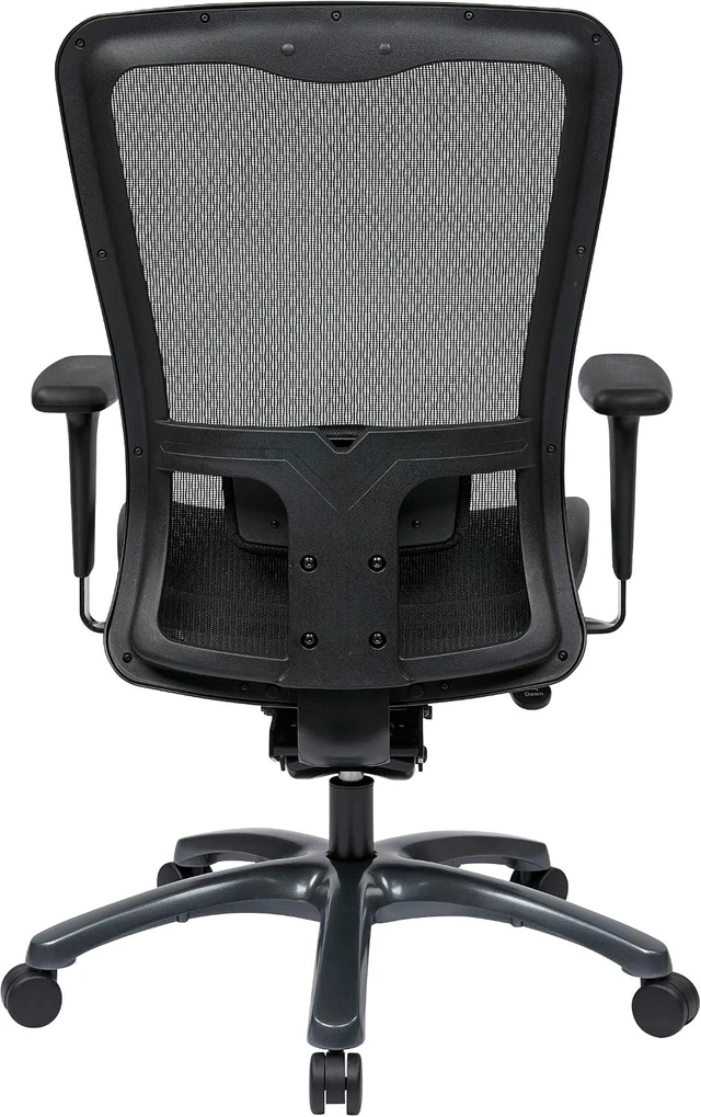 Alt view image 6 of 7 - Office Star ProGrid High Back Manager's Chair Breathable Back & Seat with Adjustable Lumbar Support, Black