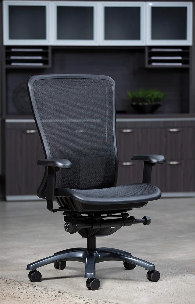 Alt view image 2 of 7 - Office Star ProGrid High Back Manager's Chair Breathable Back & Seat with Adjustable Lumbar Support, Black