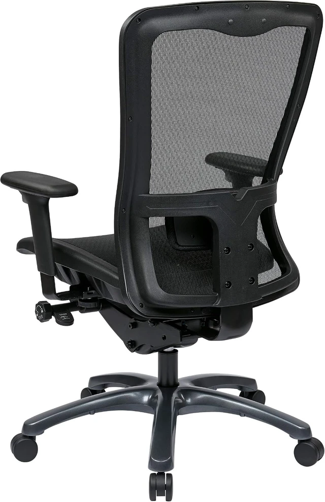 Alt view image 7 of 7 - Office Star ProGrid High Back Manager's Chair Breathable Back & Seat with Adjustable Lumbar Support, Black