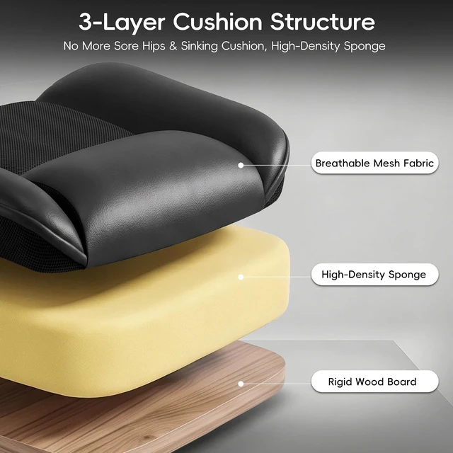 Alt view image 6 of 7 - PU Leather Gaming Office Chair with Flip-Up Armrests Double-Layered Soft Backrest & Breathable Seat Cushion (Black)