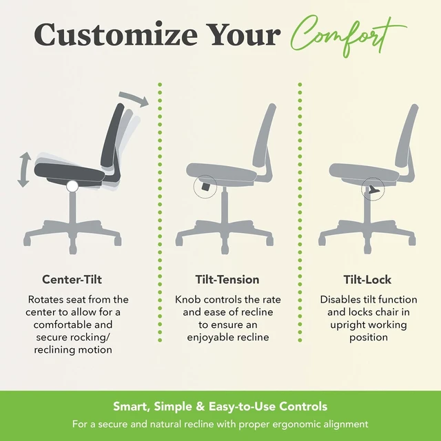 Alt view image 6 of 6 - Crio Big & Tall Ergonomic Office Chair, Heavy Duty Desk Chair, Black