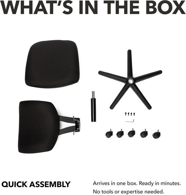 Alt view image 7 of 7 - Volt Armless Ergonomic Office Chair Black Desk Computer Chair