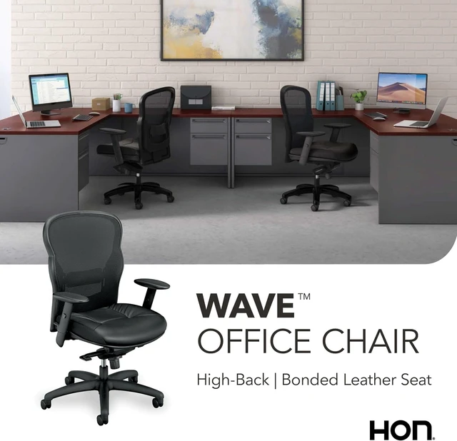 Alt view image 6 of 6 - Wave Ergonomic Office Chair with Lumbar Support, Desk Chair, Black