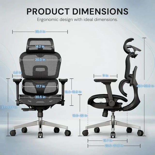 Alt view image 2 of 7 - OdinLake L3 Ergonomic Mesh Office Chair with Dynamic Lumbar & 90° Flip-Back Arms