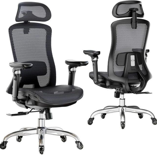 Main image of Mesh Ergonomic Office Chair with Sliding Seat Depth, Mesh Desk Chair