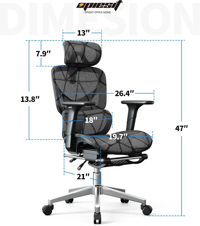 Alt view image 3 of 7 - Ergonomic Mesh Computer Office Chair, 400lbs Capacity
