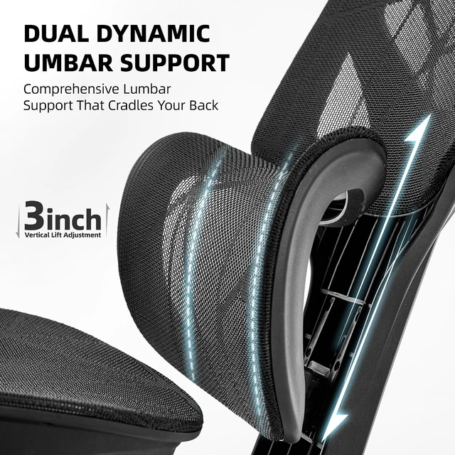Alt view image 4 of 7 - Ergonomic Mesh Computer Office Chair, 400lbs Capacity