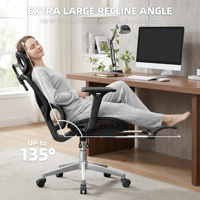 Alt view image 7 of 7 - Ergonomic Mesh Computer Office Chair, 400lbs Capacity