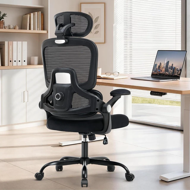 Main image of Ergonomic Desk Chair with Adjustable Lumbar Support, Black