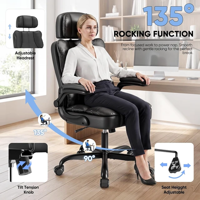 Alt view image 3 of 7 - Executive Managerial Chair with Adjustable Headrest