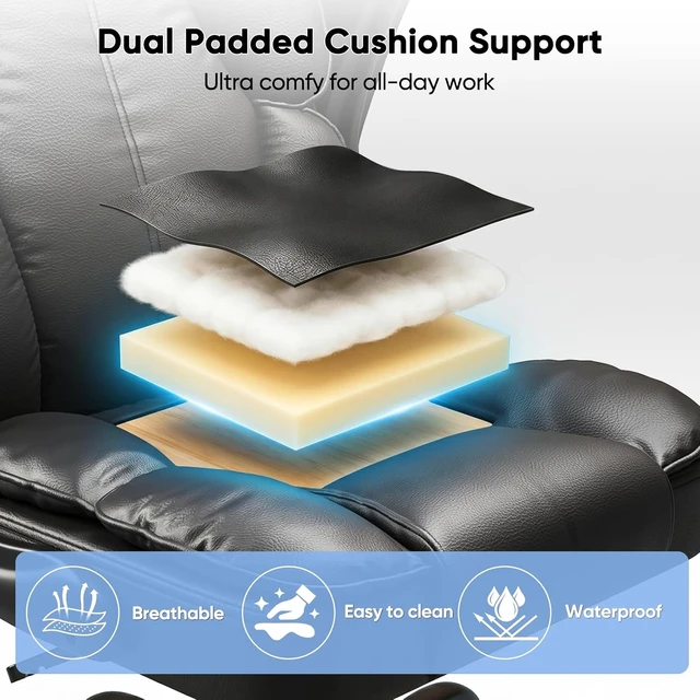 Alt view image 4 of 7 - Executive Managerial Chair with Adjustable Headrest