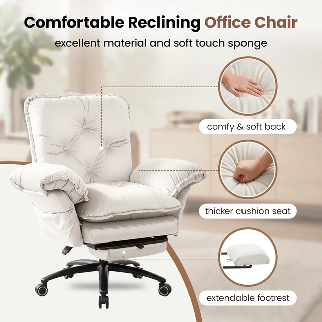 Alt view image 5 of 7 - Comfy Criss Cross Office Chair with Flip Arms, Beige