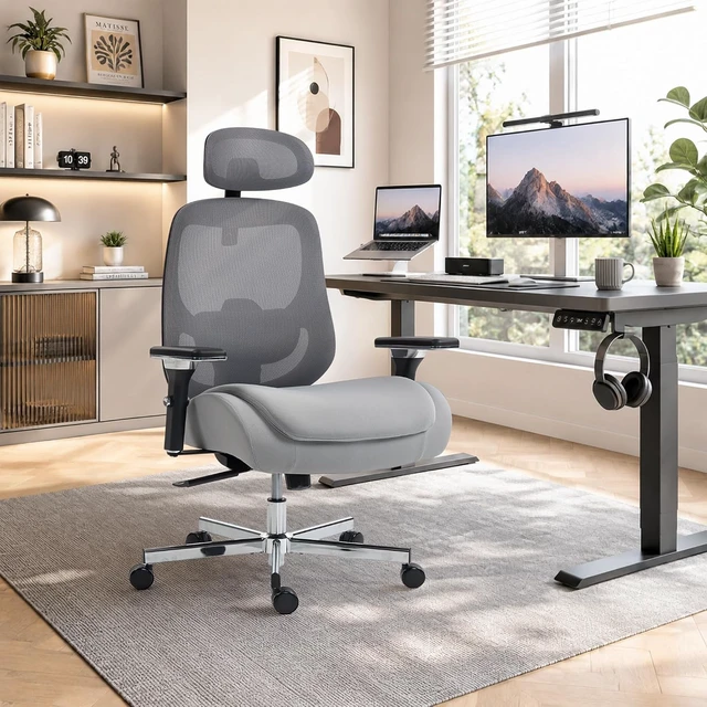Alt view image 2 of 7 - Ergonomic 450LBS Mesh Office Chair with 4D Armrests