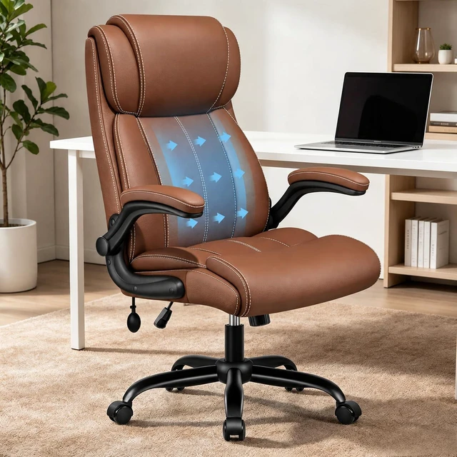 Main image of High Back Ergonomic Leather Executive Office Chair, Desk Chair
