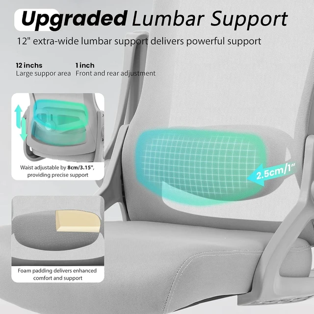 Alt view image 3 of 7 - Mesh Office Computer Chair with Adjustable Lumbar Support