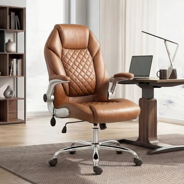 Alt view image 2 of 7 - Ergonomic Executive Office Chair with Inflatable Lumbar Support