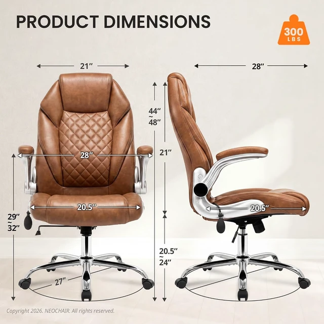Alt view image 3 of 7 - Ergonomic Executive Office Chair with Inflatable Lumbar Support