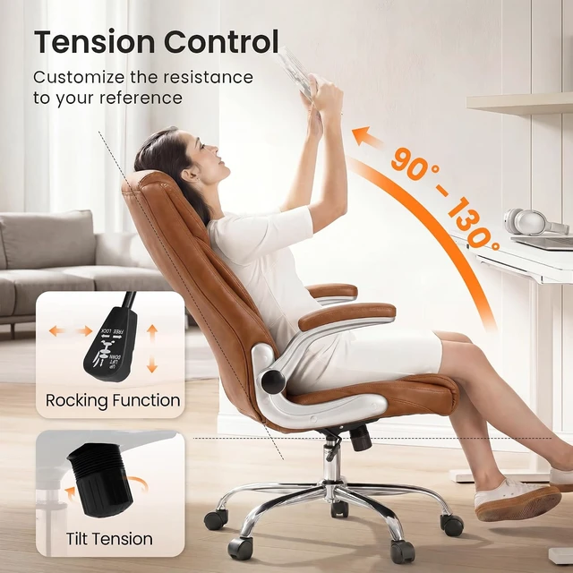 Alt view image 5 of 7 - Ergonomic Executive Office Chair with Inflatable Lumbar Support