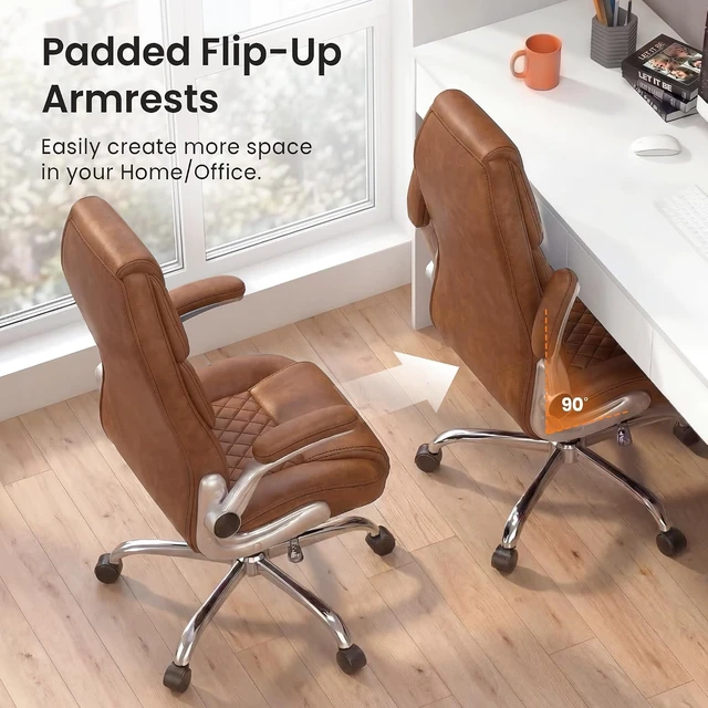 Alt view image 6 of 7 - Ergonomic Executive Office Chair with Inflatable Lumbar Support