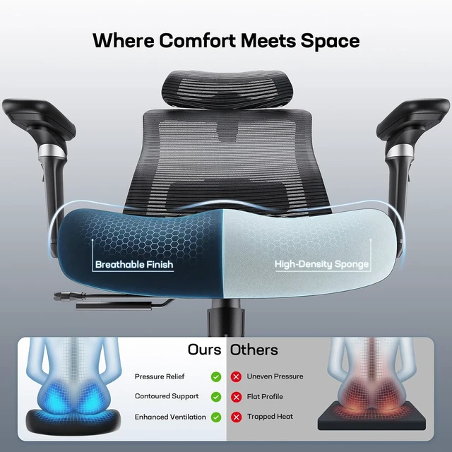 Alt view image 5 of 7 - Big & Tall Ergonomic Office Chair with 6D Armrests