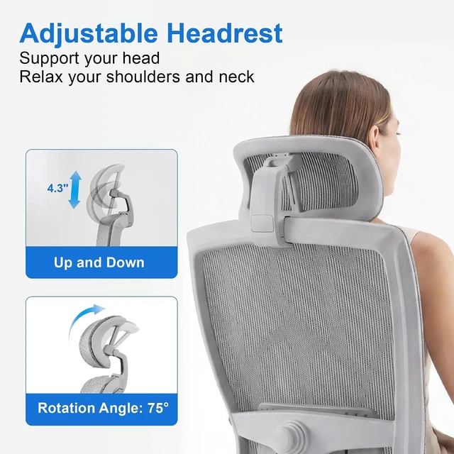 Alt view image 3 of 7 - Comfy Ergonomic Office Chair, Desk Chair with Lumbar Support