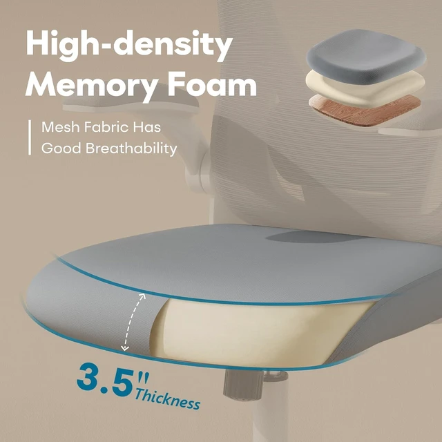 Alt view image 5 of 7 - Ergonomic Computer Desk Chair with Memory Foam Seat