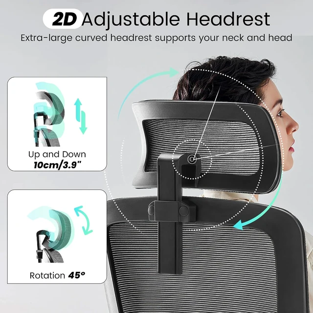 Alt view image 4 of 7 - Mesh Computer Office Chair with Adjustable Lumbar Support