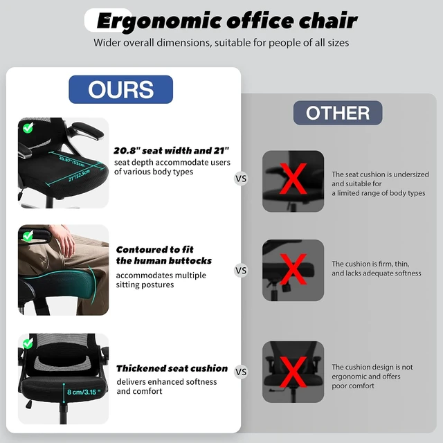 Alt view image 5 of 7 - Mesh Computer Office Chair with Adjustable Lumbar Support
