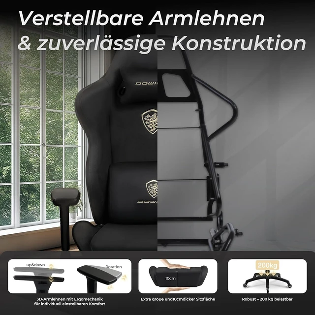 Alt view image 7 of 7 - Ergonomic Spacious Gaming Office Chair, Dark Grey