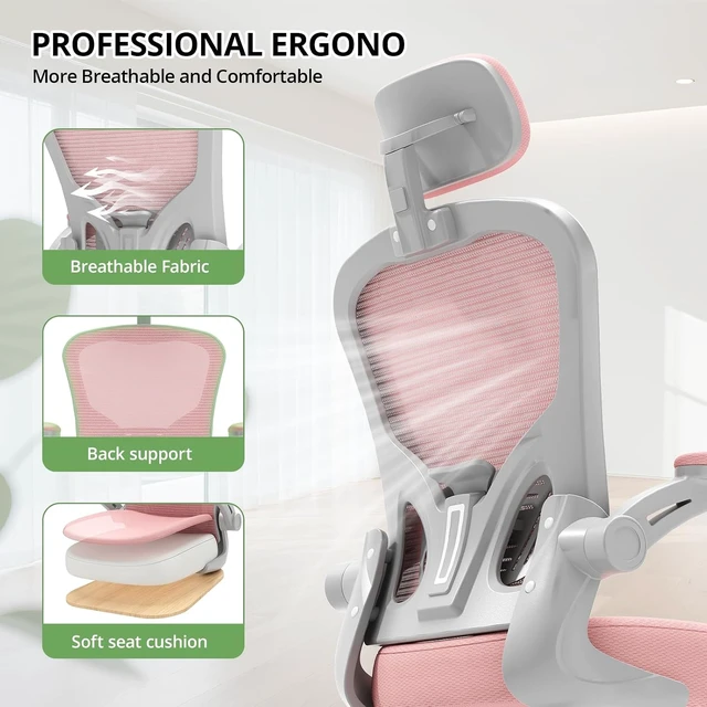 Alt view image 6 of 7 - Ergonomic Office Desk Chair, 330LBS Capacity