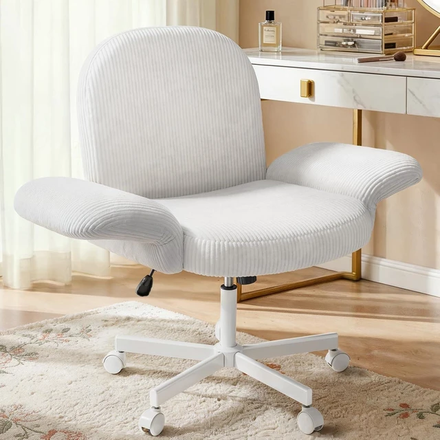Main image of Criss Cross Office Chair for Girls with Adjustable Armrests, White