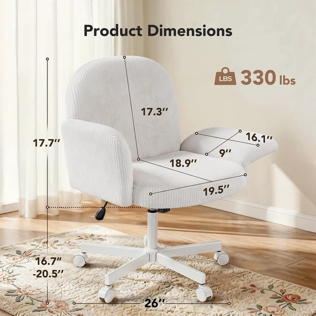 Alt view image 2 of 7 - Criss Cross Office Chair for Girls with Adjustable Armrests, White