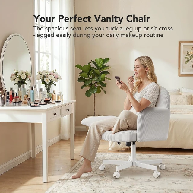 Alt view image 3 of 7 - Criss Cross Office Chair for Girls with Adjustable Armrests, White