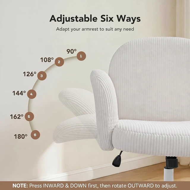 Alt view image 4 of 7 - Criss Cross Office Chair for Girls with Adjustable Armrests, White
