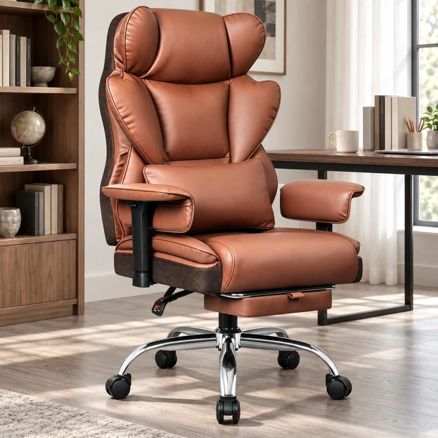 Main image of Big & Tall Office Chair 500 lbs with 23.6" Wide Seat, PU Leather
