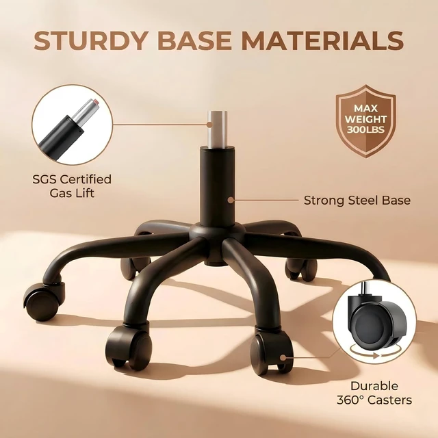 Alt view image 7 of 7 - Mid-Back Comfortable Office Chair with Flip-Up Arms, Black