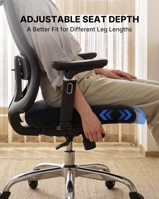 Alt view image 4 of 7 - Ergonomic Office Chair with 6D Armrests & Lumbar Support