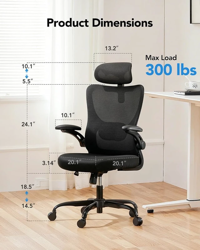 Alt view image 2 of 7 - Ergonomic Office Chair with 3D Armrests & Lumbar Support